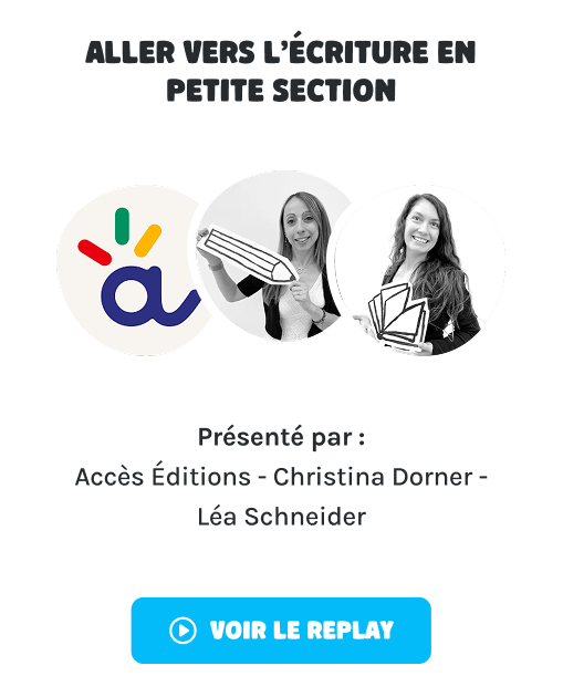 De 9h15 à 9h45 retrouvez au Founders Café l'atelier "Aller vers l'écriture en petite section" présenté par Accès Éditions, Christina Dorner et Léa Schneider.
